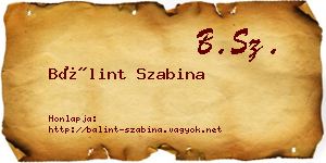 Bálint Szabina névjegykártya